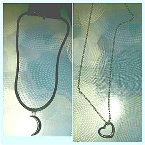 Heart💙/ Moon 🌛Necklace Bundle
